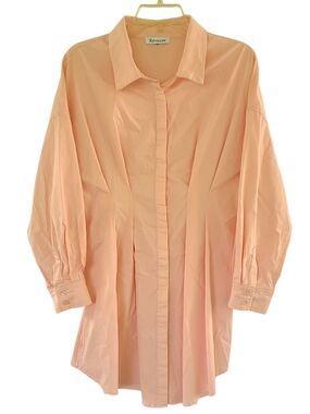 Réveuse Peach Button-Front Longline Shirt Size S